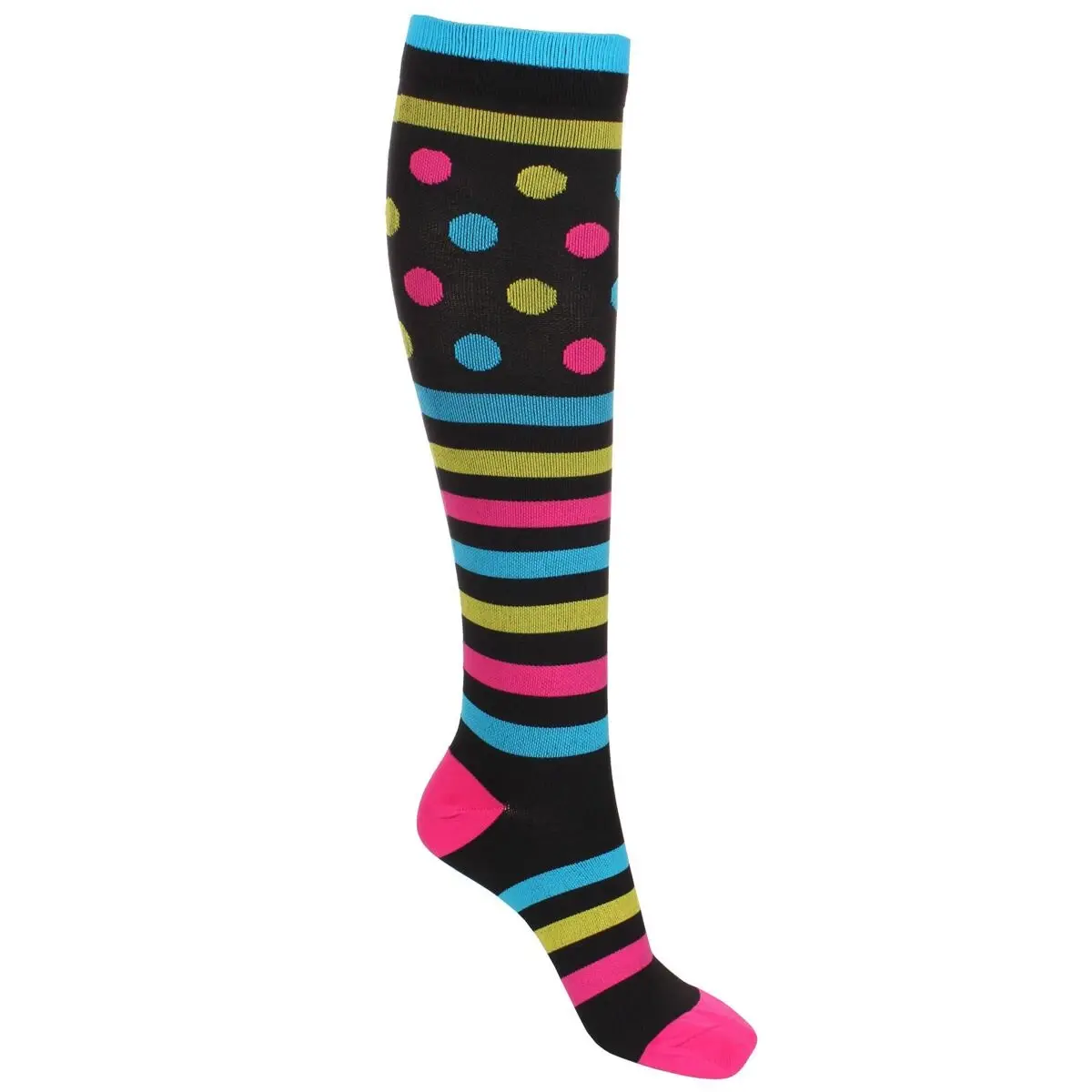 Merco Striped Dots dámské kompresní podkolenky