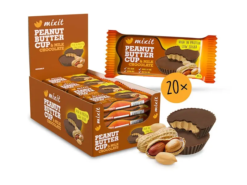 Mixit Proteinový Cup Peanut Butter mléčná čokoláda 42 g