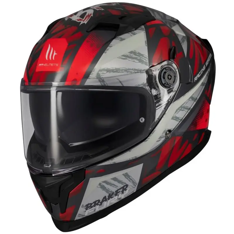 MT Helmets Braker SV Fury černo-šedo-červená
