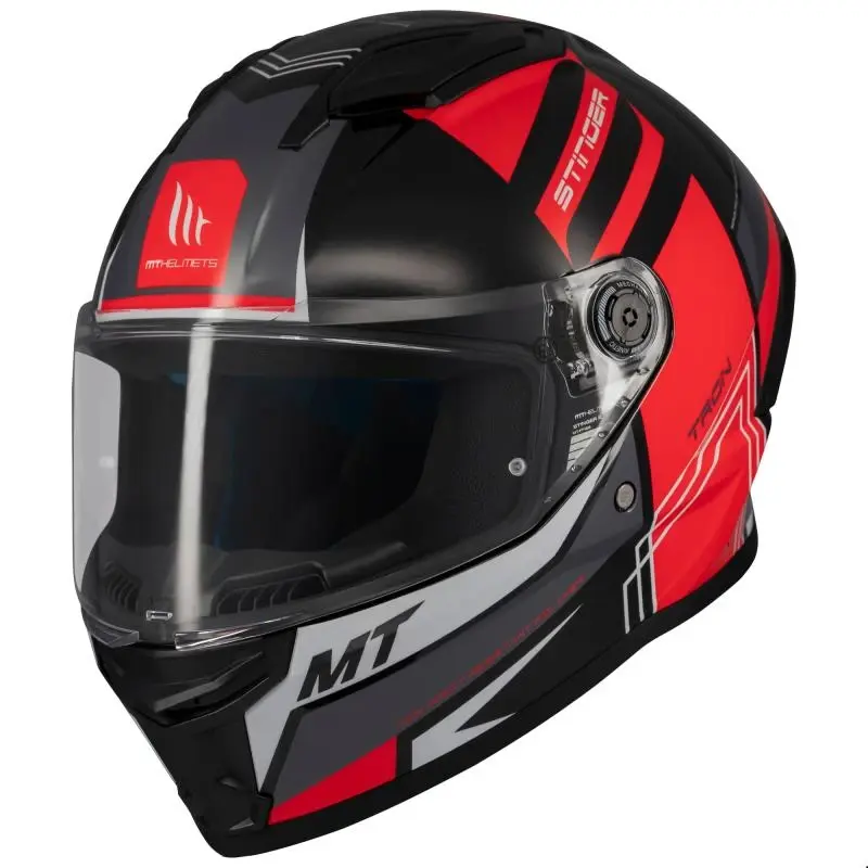 MT Helmets Stinger 2 Tron černo-červeno-šedá