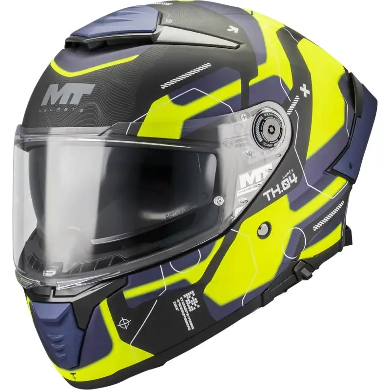 MT Helmets Thunder 4 SV Lumex B27 černo-modro-fluo žlutá