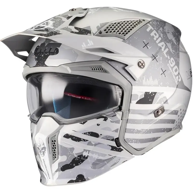MT Helmets Modulární helma Streetfighter SV S Belic A2 matná bílo-šedá