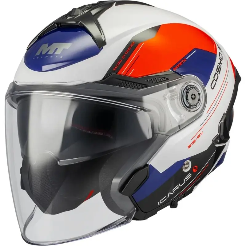 MT Helmets Otevřená helma Cosmo SV Icarus A5 modro-bílo-červená