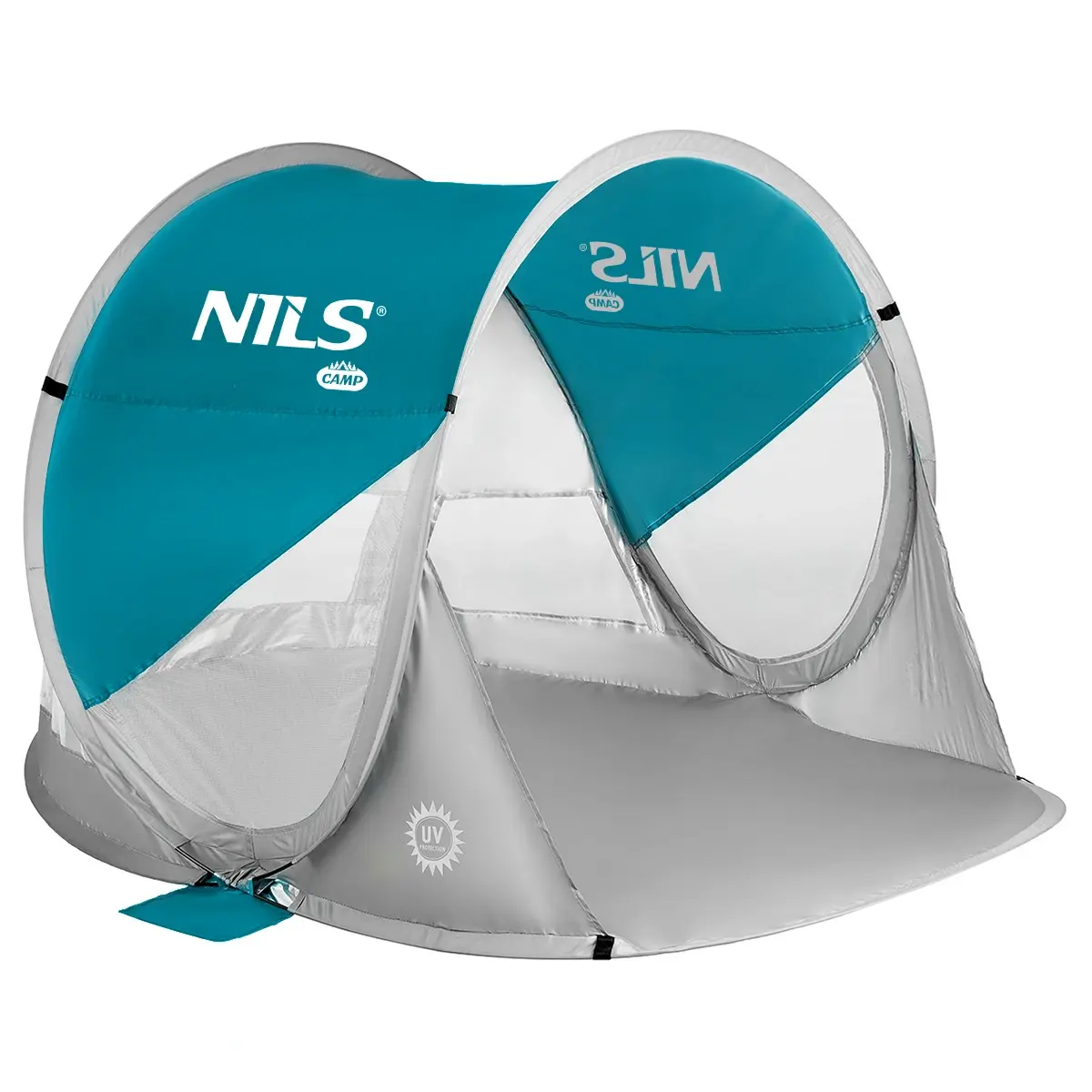 Nils Samorozkládací plážový stan Camp NC3142 modrozelený