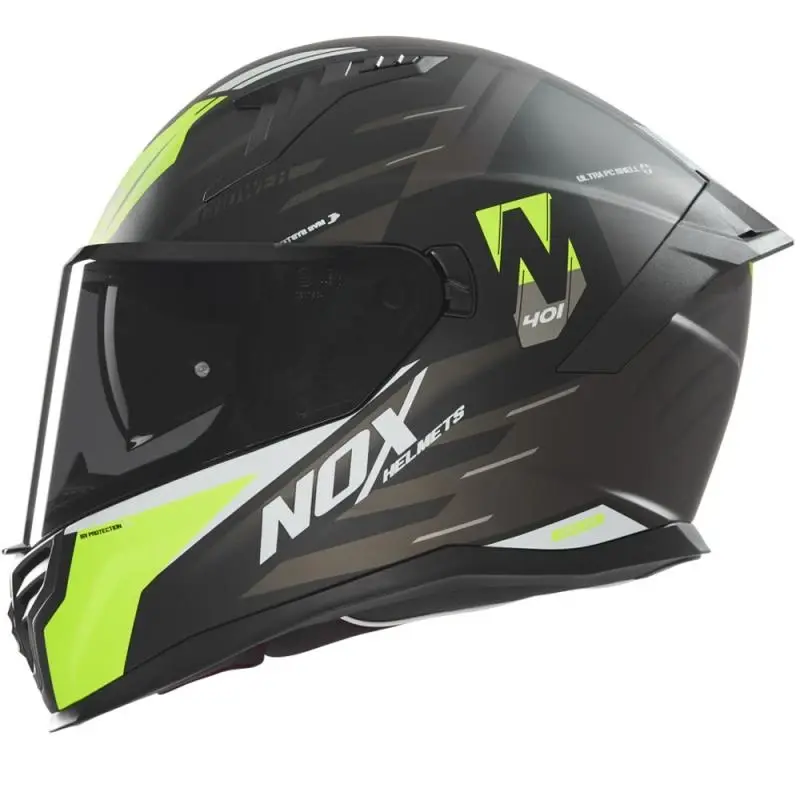 NOX N401 Crower matná černo-fluo žlutá integrální helma na motorku