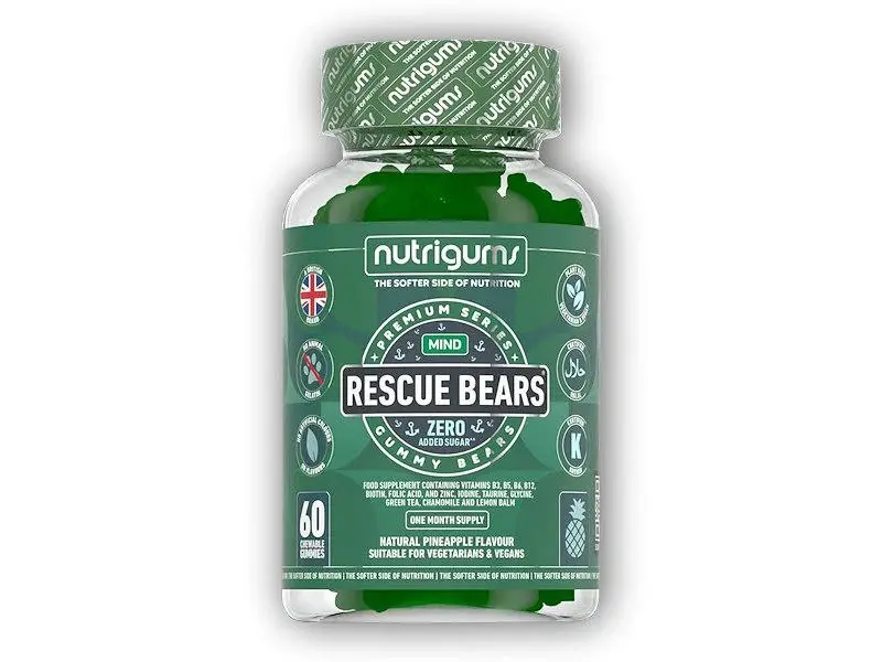 Nutrigums Rescue Bears (Žvýkací vitamíny na nervy), 60 ks
