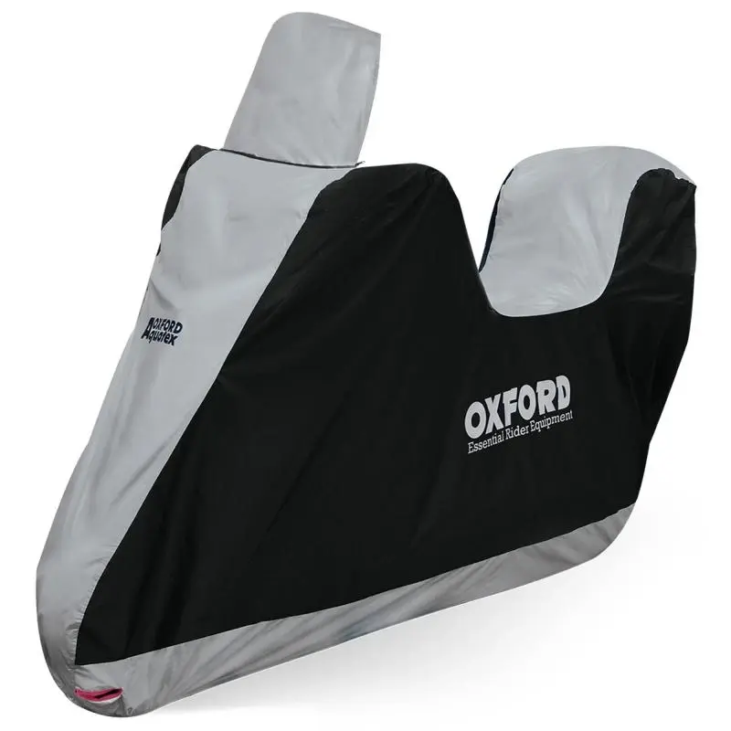 OXFORD Aquatex Highscreen Scooter černo-šedá plachta na motorku s prostorem na kufr a vysoké plexi