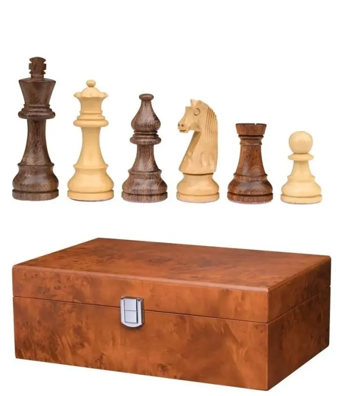 Philos Spiele Titus č. 4 65 mm šachové figury s mahagonovou krabičkou