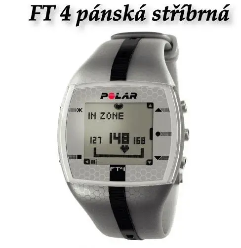 Polar FT4/FT7 stříbrno-černý pánský řemínek