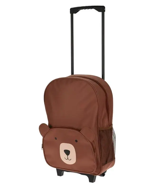 Proworld Dětský kufr na kolečkách BEAR 29 x 40 cm hnědá