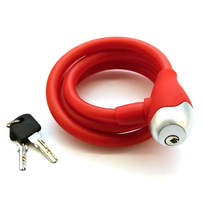 QT Cycle Tech Zámek 1200/12 spirála silikon červený