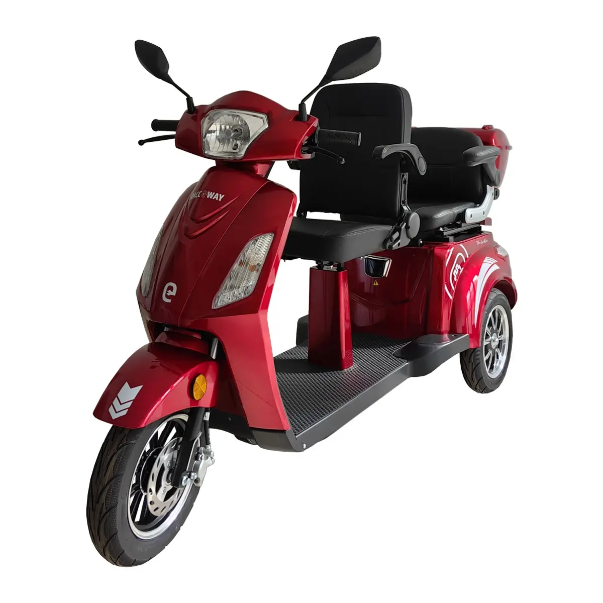 RACCEWAY VIA LUX Duo červený dvoumístný elektrický tříkolový vozík