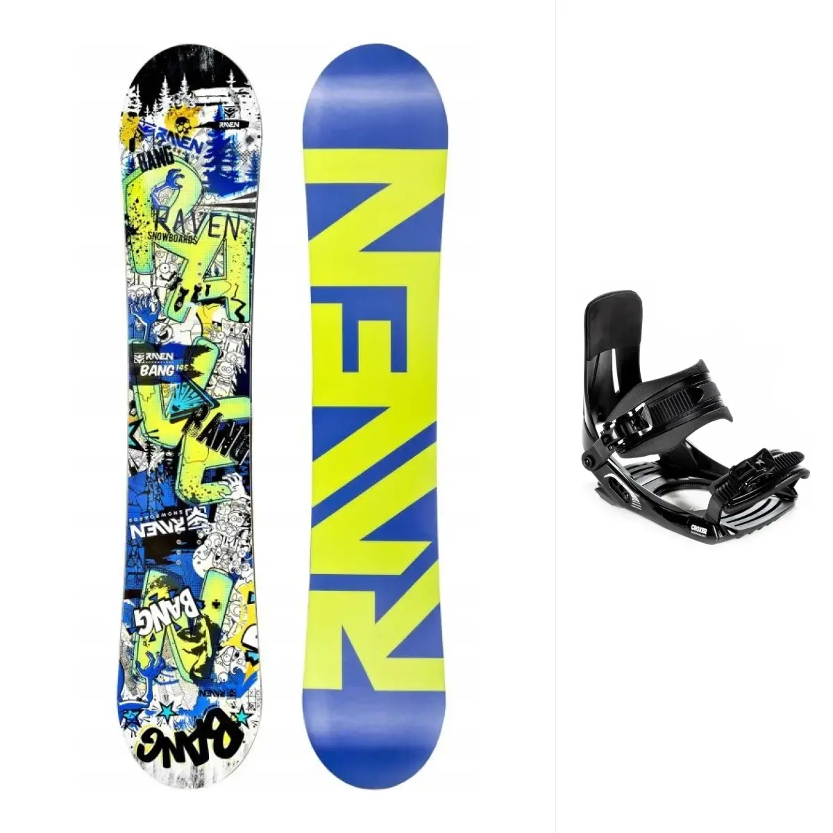 Raven Bang junior dětský snowboard + Croxer MP180 snb vázání