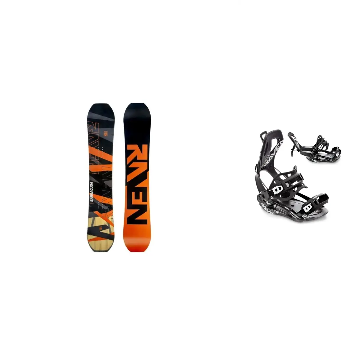 Raven Barracuda Carbon Orange snowboard + Raven Fastec FT360 black vázání