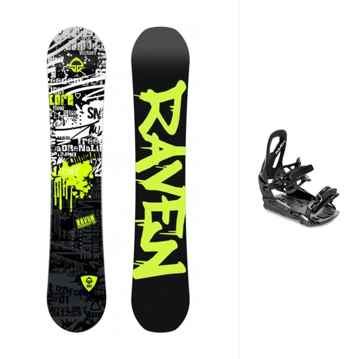 Raven Core Junior mini dětský snowboard + Raven S230 Black vázání