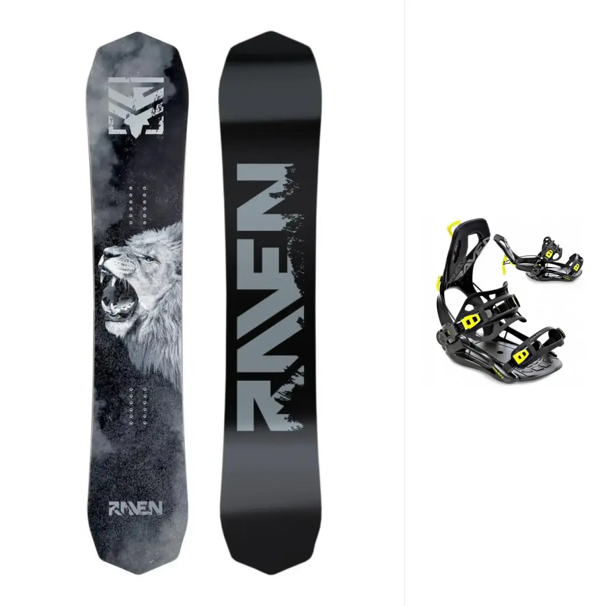 Raven Lion pánský snowboard + Raven RAGE Fastec FT360 black/lime vázání