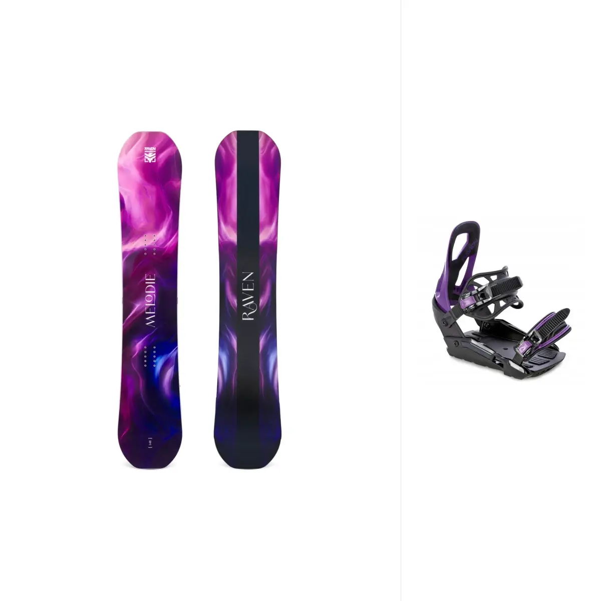 Raven Melodie dámský snowboard + Raven S230 Black/violet snowboardové vázání
