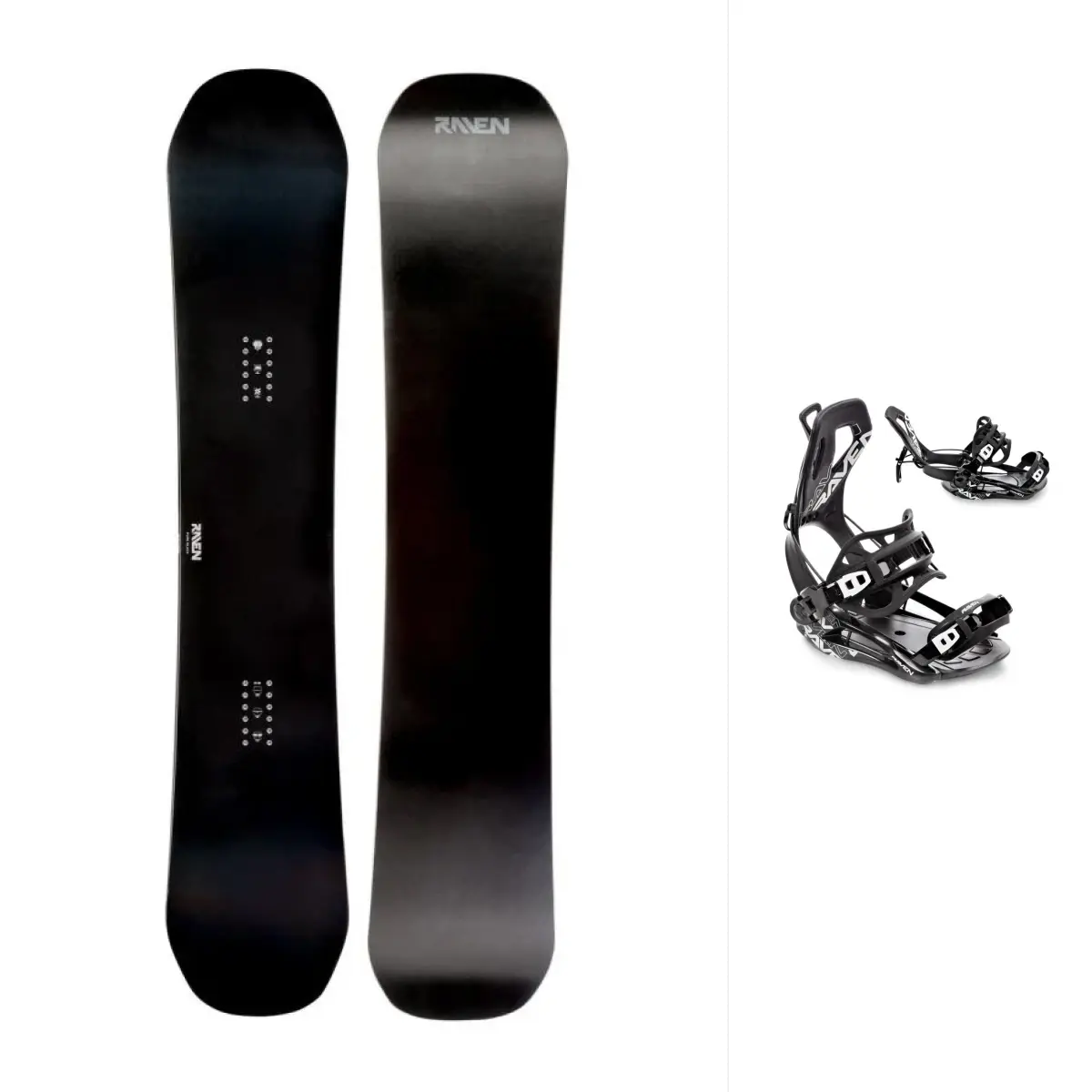Raven Pure black pánský snowboard + Raven FT360 black snowboardové vázání