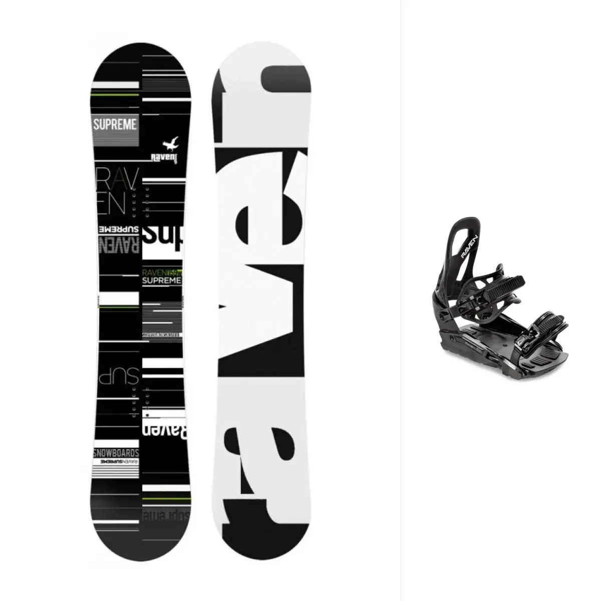 Raven Supreme black/green snowboard + Raven S230 Black vázání