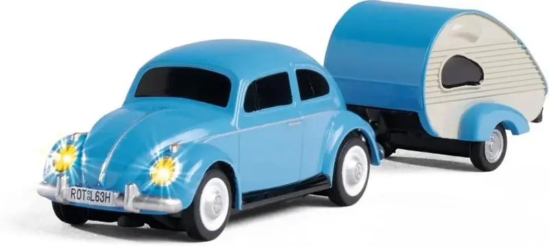 Carson VW Beetle modré RTR 1:87 RC auto s přívěsem