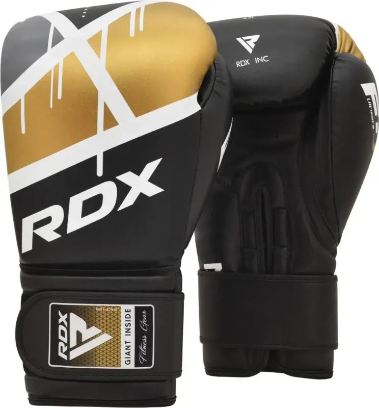 RDX Boxerské rukavice F7 Ego, černo zlaté, 16 oz