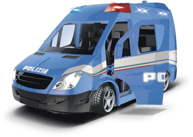 RE.EL Toys mobilní policejní jednotka Polizia 1:20 se světly a zvuky natahovací