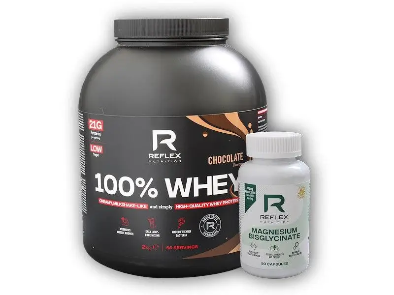 Reflex Nutrition 100% Whey Protein 2000g + Magnesium Bisglycinate 90 kapslí ZDARMA