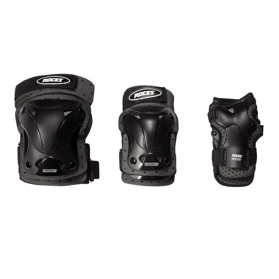 Roces Junior Ventilated 3-Pack Black dětské chrániče