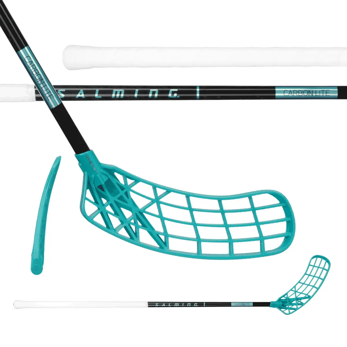 Salming Q-series Carbon Lite JR Trident TX 30 Black / Laguna Blue