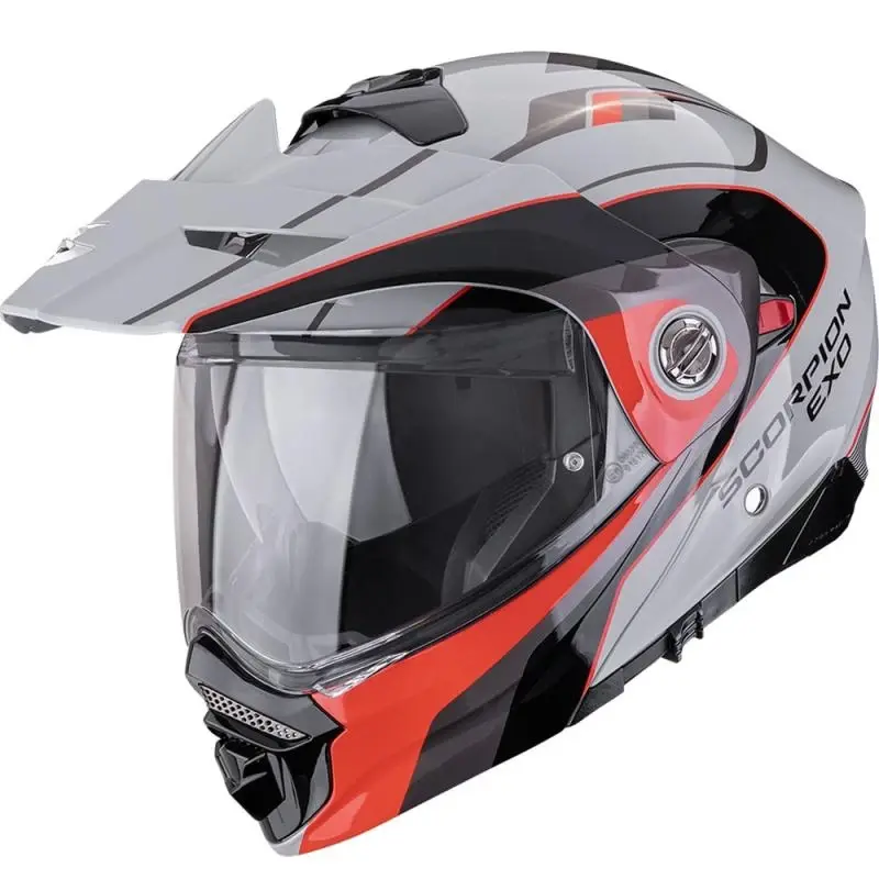 Scorpion ADX-2 Kamps šedo-červená enduro helma na motorku