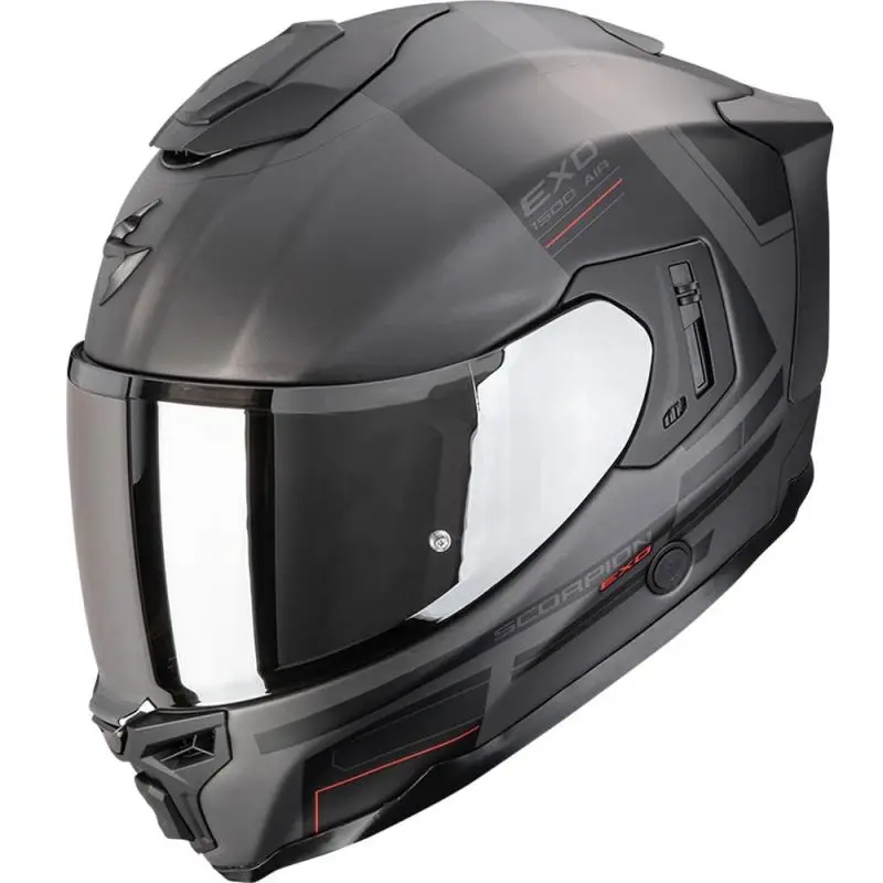Scorpion EXO-1500 Air Dual matná stříbrno-černo-červená integrální helma na motorku
