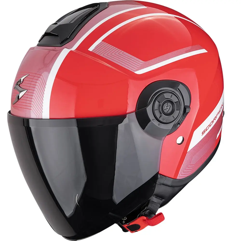 Scorpion EXO-CITY II Cosmos červeno-stříbrná otevřená helma na motorku
