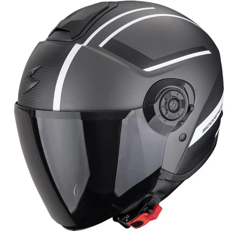 Scorpion EXO-CITY II Cosmos matná stříbrno-bílá otevřená helma na motorku