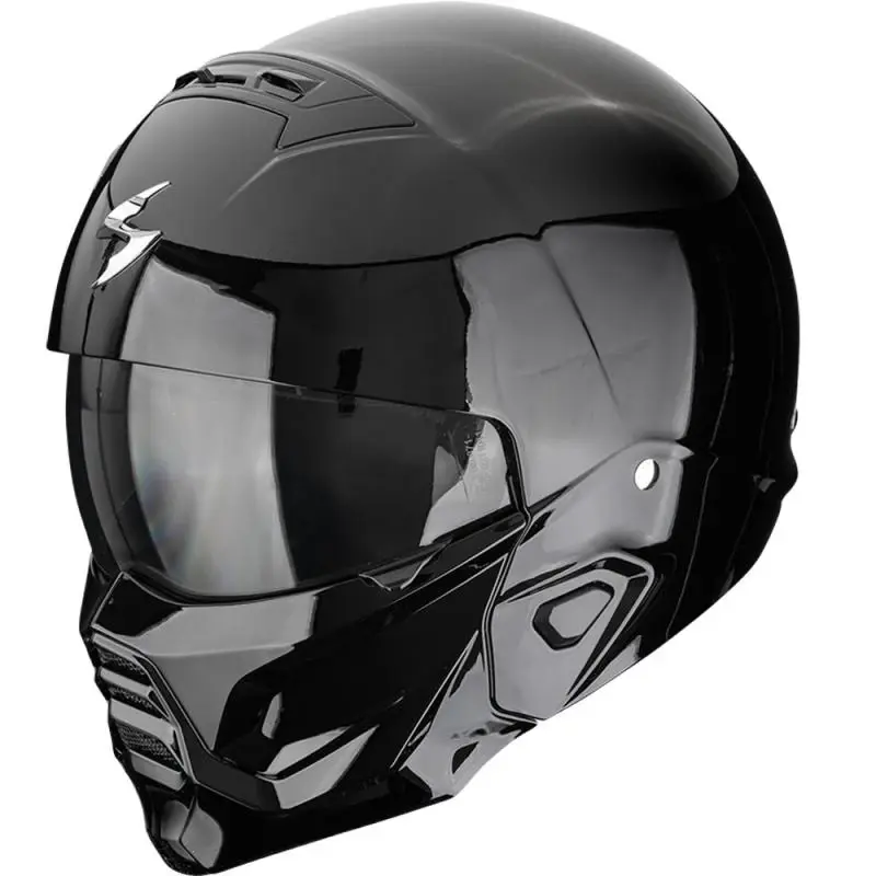 Scorpion EXO-COMBAT II Solid černá otevřená helma s maskou