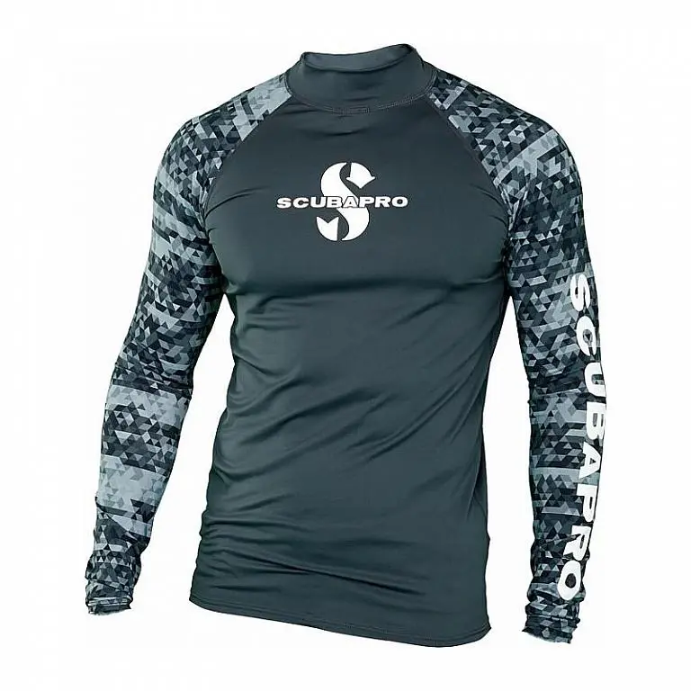 Scubapro Pánské lycrové triko RASHGUARD GRAPHITE UPF50, dlouhý rukáv
