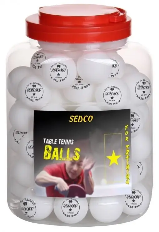 Sedco Míčky na stolní tenis for TRAINING 1* CELL FREE 60ks - dóza - bílé