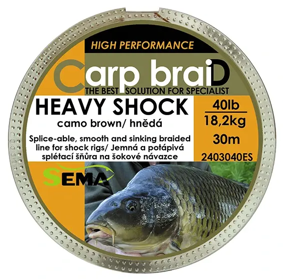Sema Pletená šňůra Heavy Shock 30 m 40 lbs / 18 2 kg