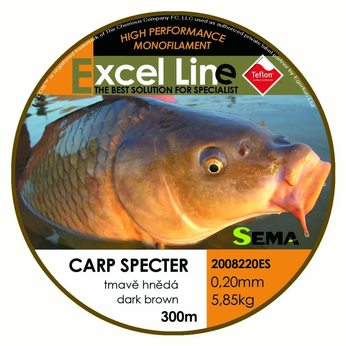Sema Carp Specter Teflon 300 m 0,28 mm / 9,85 kg rybářský vlasec