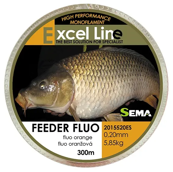 Sema Feeder Fluo oranžový 300 m dia. 0,22 mm / 6,1 kg rybářský vlasec