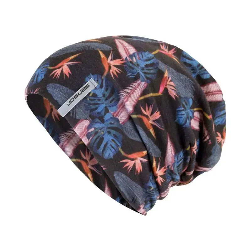 SENSOR ČEPICE MERINO IMPRESS černá/floral Velikost: