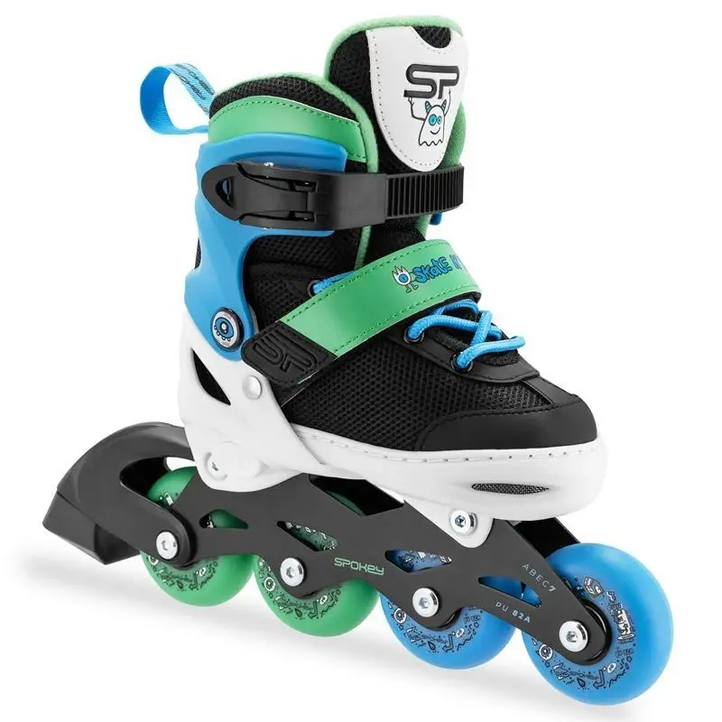 Spokey Joy Dětské kolečkové brusle, černo-modré, ABEC7 Carbon, vel. 31 - 34