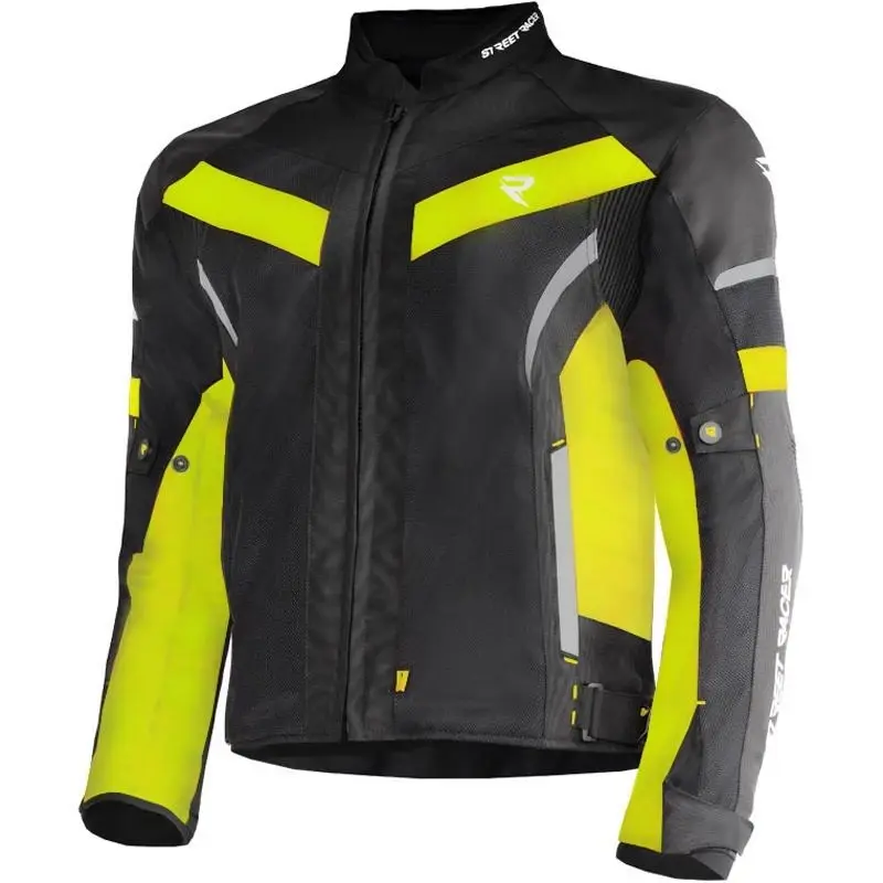 Street Racer Bunda na motorku Evans Air černo-fluo žlutá