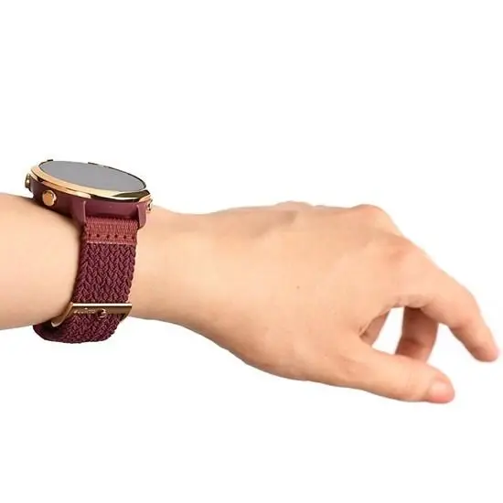 Suunto Suunto 20mm Athletic 5 Braided Textile Strap Burgundy Gold Size S