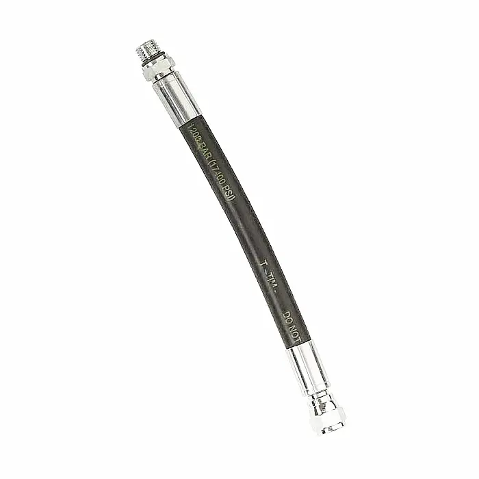 Tecline STANDARD/KEVLAR černá krátká vysokotlaká hadice k tlakoměru