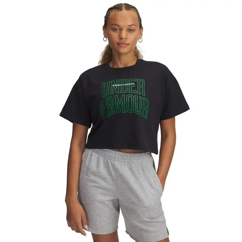 Under Armour UA W VARSITY MIX HW SS CROP-BLK