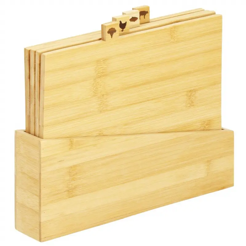 Kuchyňská prkénka 4ks bambusová se stojanem SPRINGOS KI0109