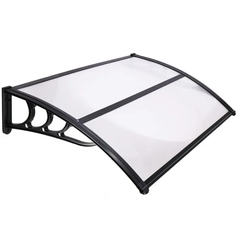 Vchodová stříška 120x75 cm SPRINGOS POLYROOF černá/transparentní