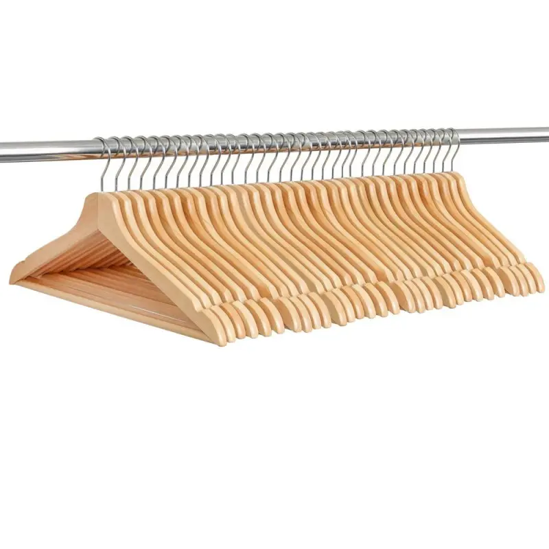 SPRINGOS Dřevěná ramínka 30 ks HG0086 přírodní