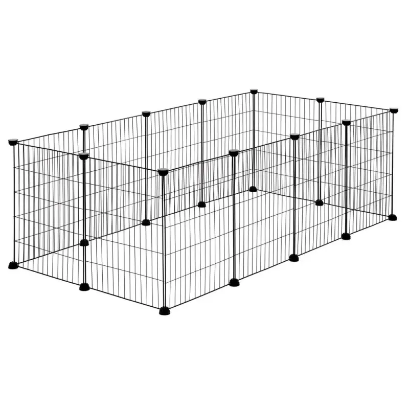Skládací ohrádka pro domácí zvířata 143x71x46cm SPRINGOS PA1086 černá
