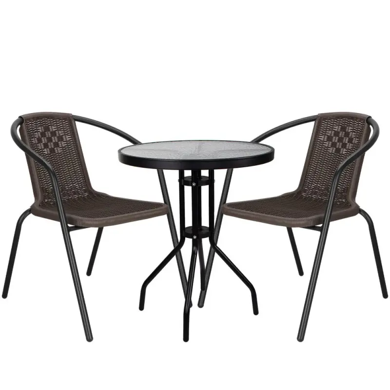 Zahradní set ratanového nábytku SPRINGOS BISTRO 2 hnědý
